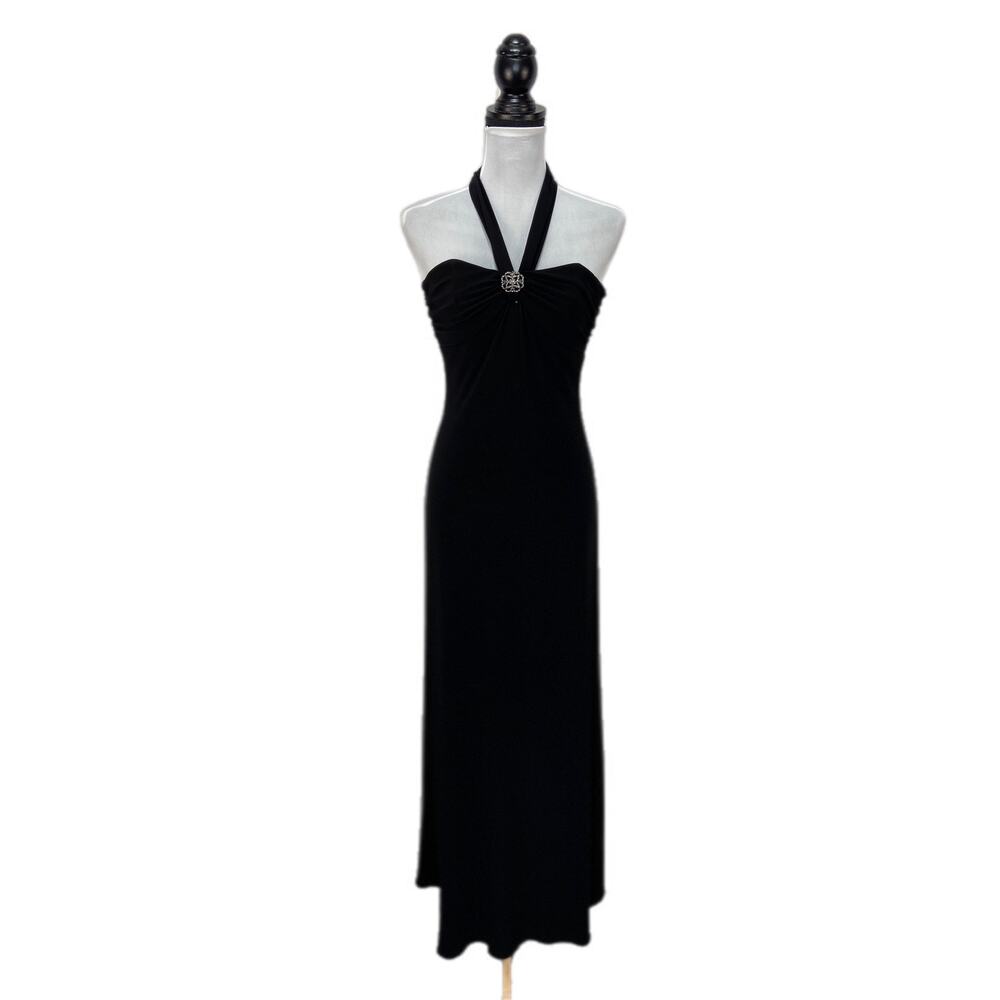 Vintage Laundry by Shelli Segal Black Halter Long Black Formal Dress - Women 0